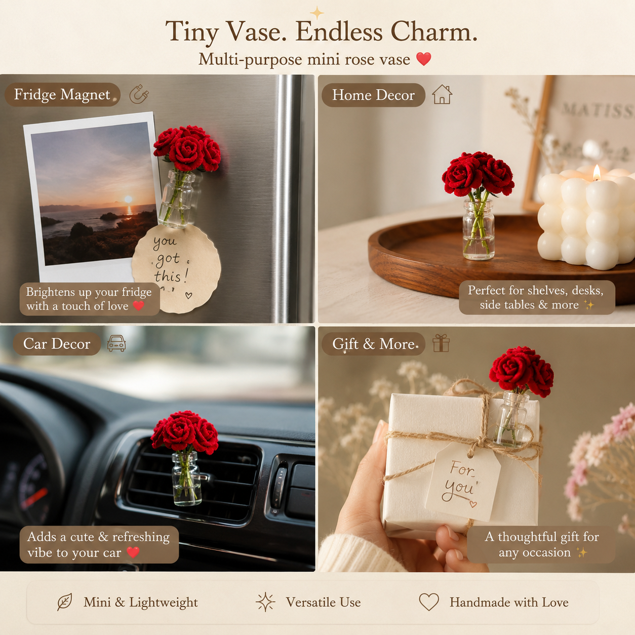 Miniature Velvet Flower Vase