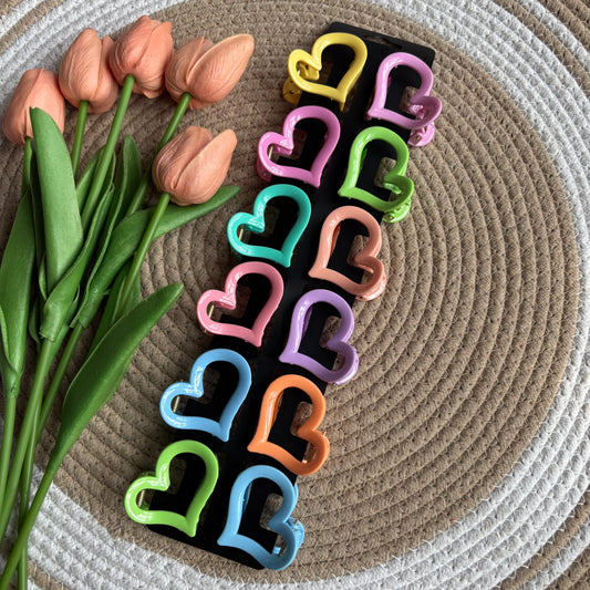 Glossy Heart Claws(12 Pieces(