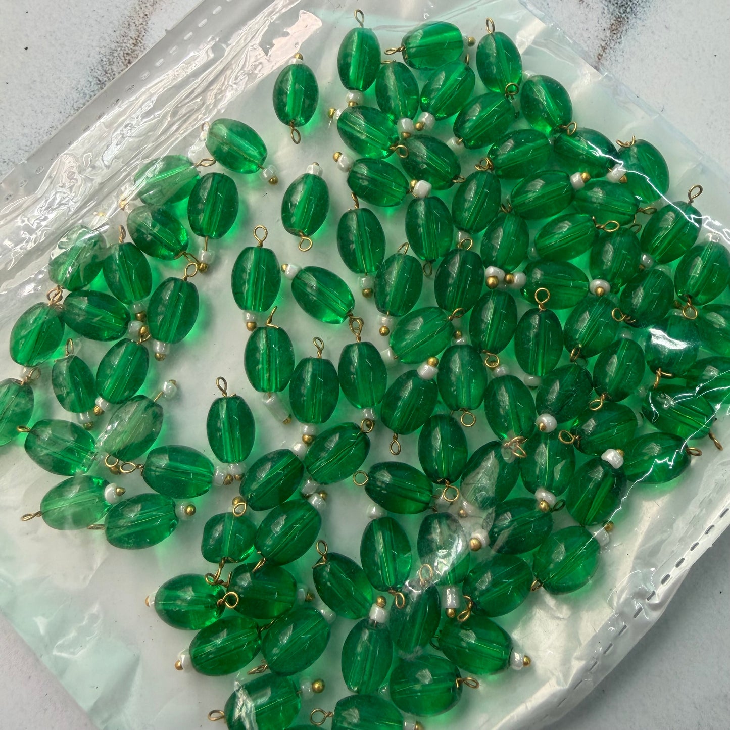 Oval Hanging Beads Glass Small (10 Pieces)