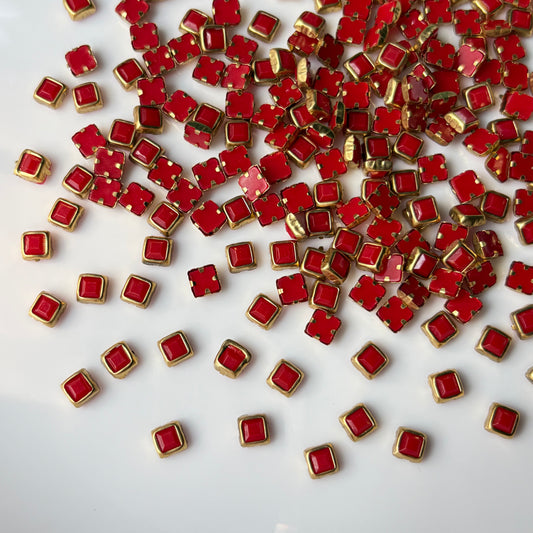 Kundan Stones SQUARE (10 Grams) Red