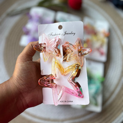Glossy Dual Colour Star Combo Cards (12 pieces)