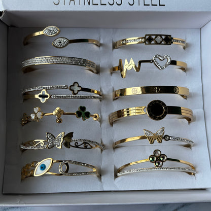 Premium Stainless Steel Bracelets Anti tarnish/Waterproof ( Pack of 4 Pieces )