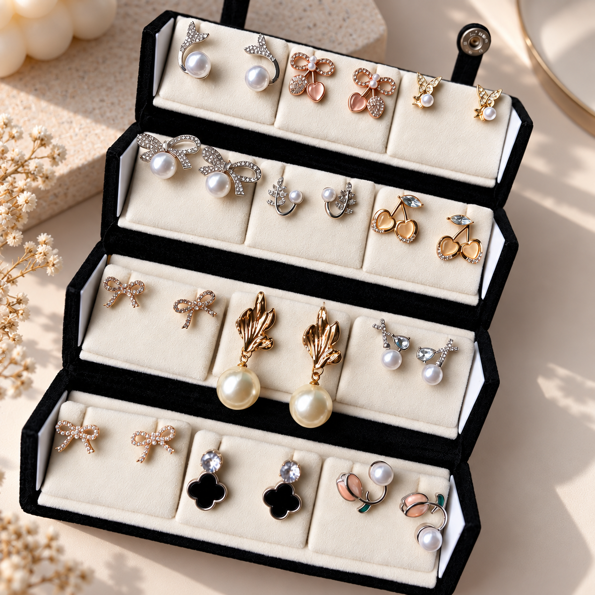 Trending Earrings Box with 12 Pairs Earrings