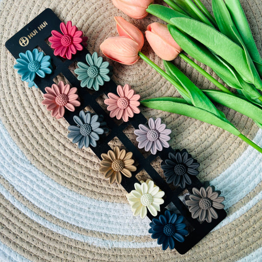 Matte Daisy Flower Claws Medium (12 pieces)