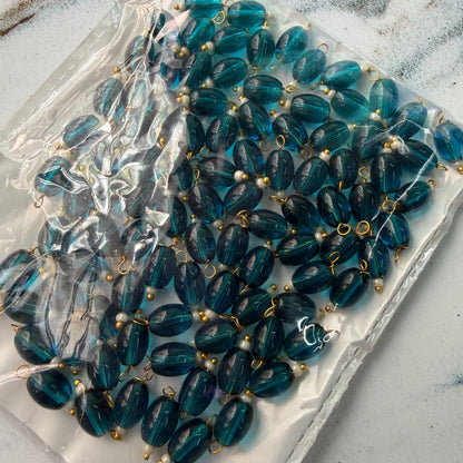 Oval Hanging Beads Glass Small (10 Pieces)