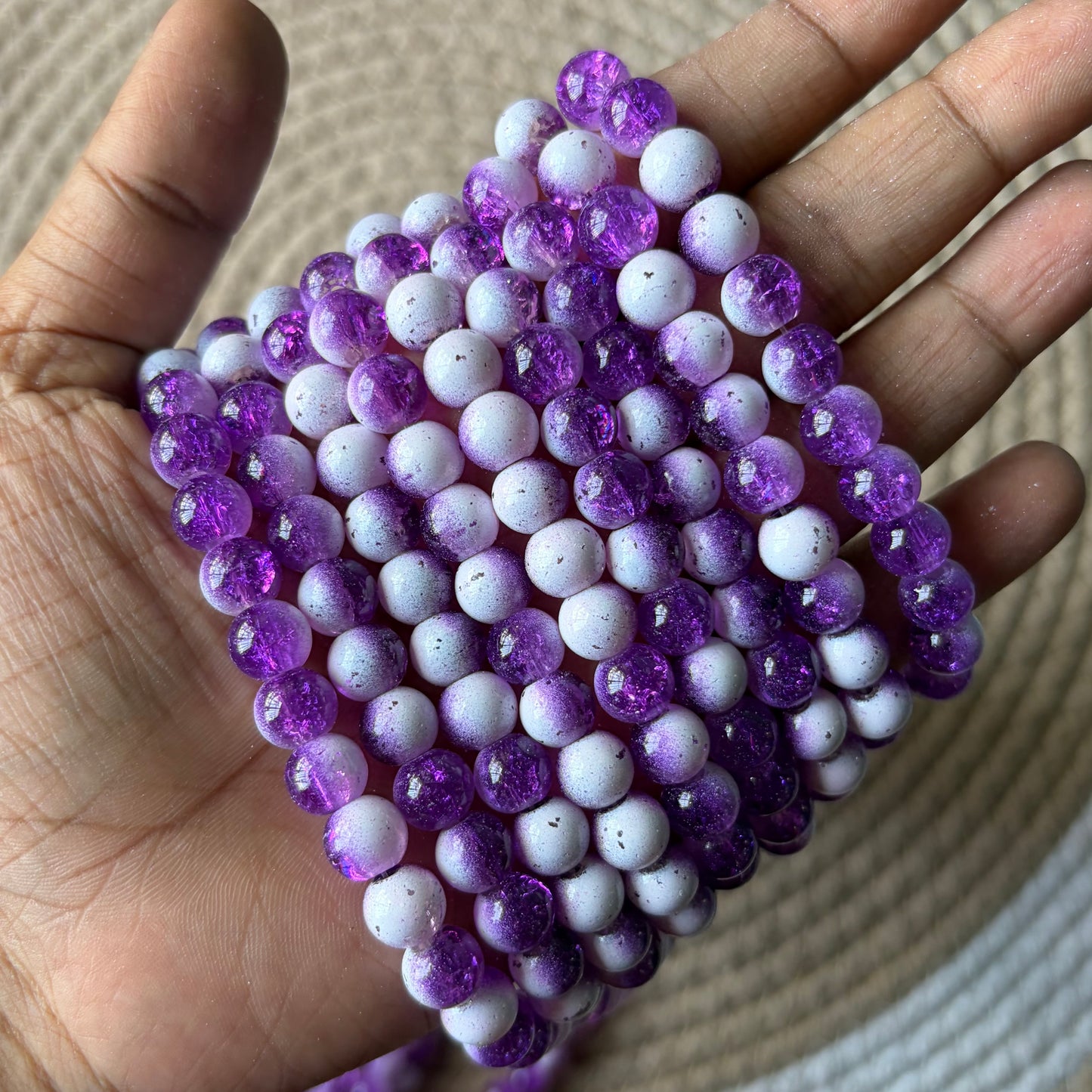 Milky Crackle Beads 8mm (95 -100 beads)