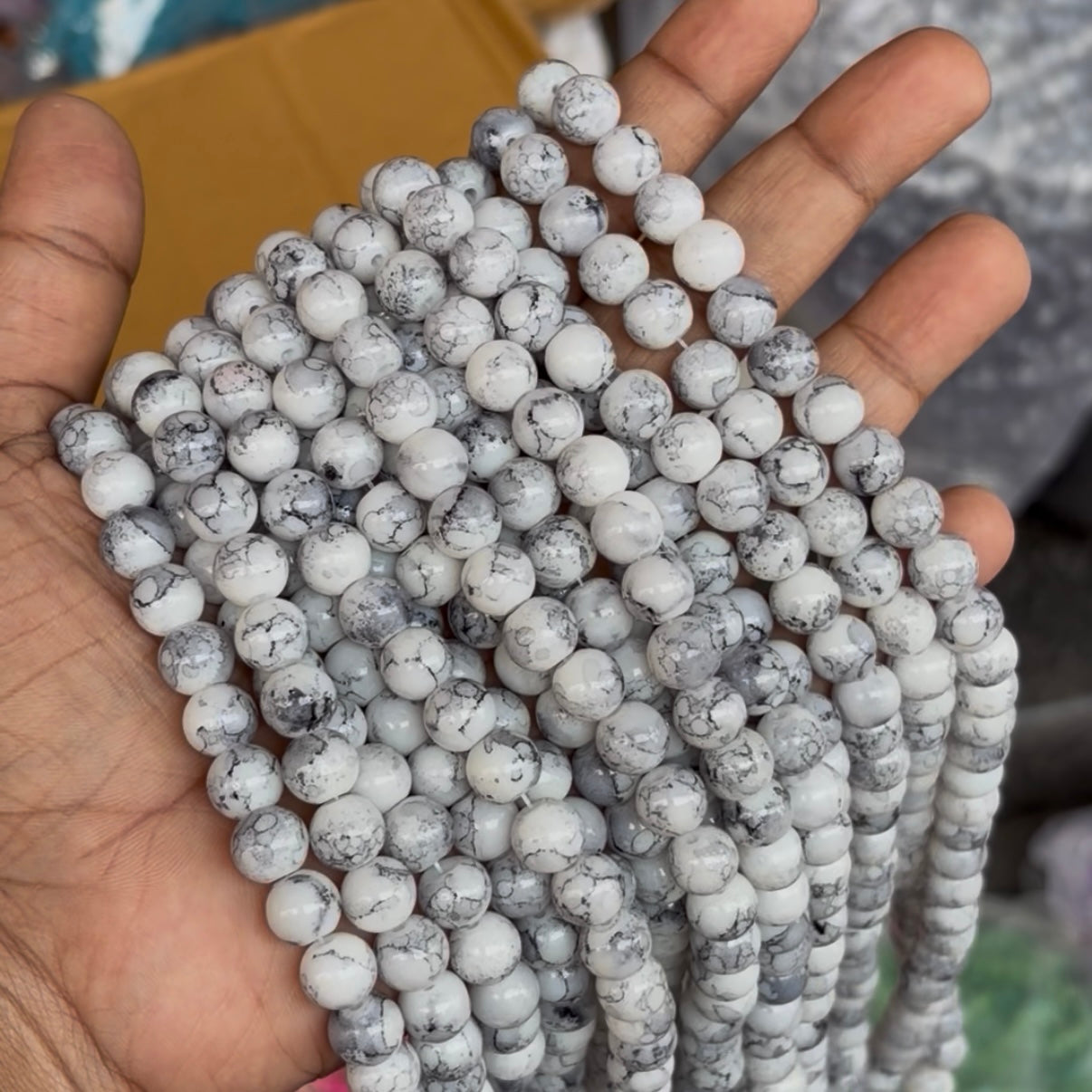 Marble Beads 8mm (95-100 beads)