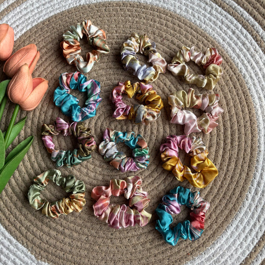 Satin Scrunchies (12 Pieces)