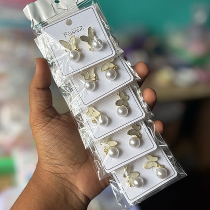 Korean Earrings (5 Pairs)