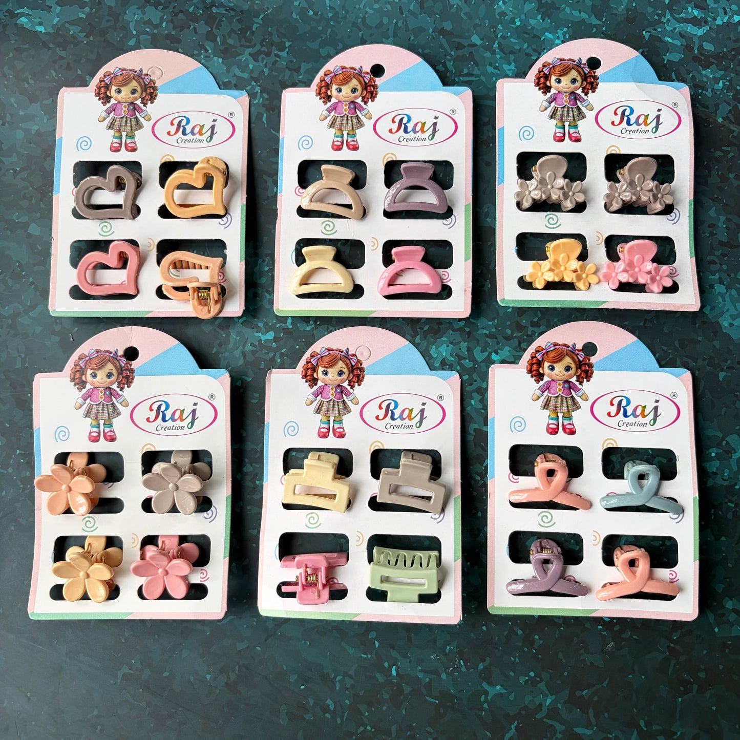 Claw Clips Mix (6 Cards) 24 Pieces