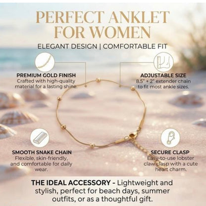 Stainless Steel Anklet / Waterproof (1 Piece)