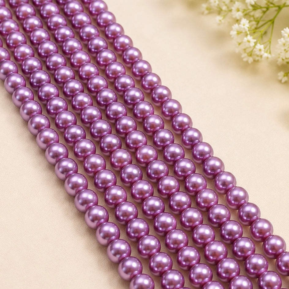 Pearl Glass Beads 8mm (1 String)