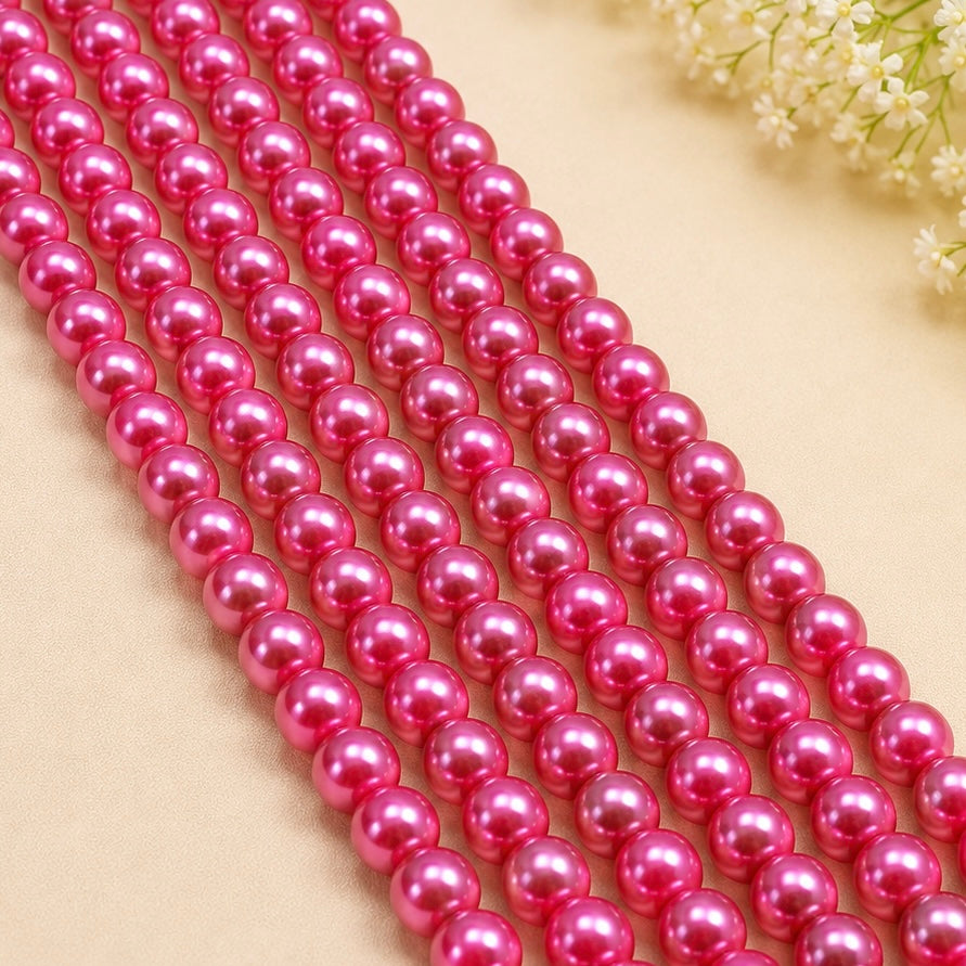 Pearl Glass Beads 8mm (1 String)