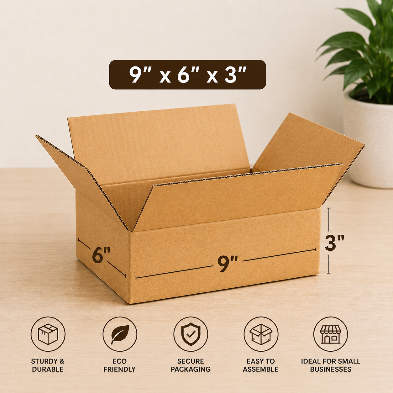 Corrugated Box 3Ply (9*6*3 Inch) 10 Pieces