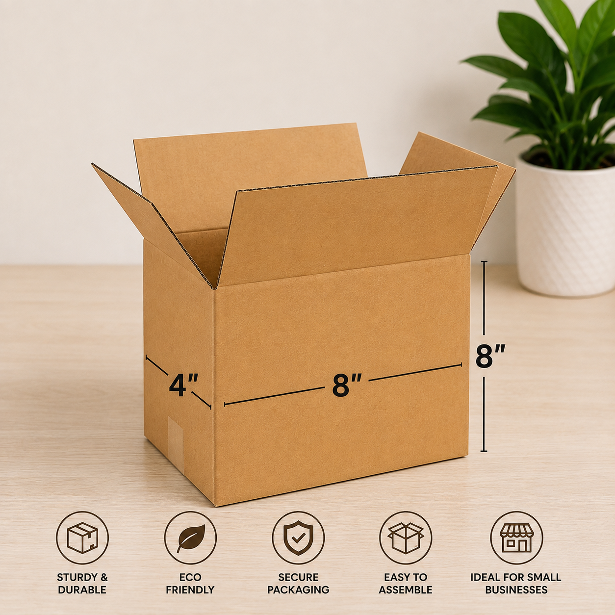 Corrugated Box 3Ply (8*4*8 Inch) 10 Pieces