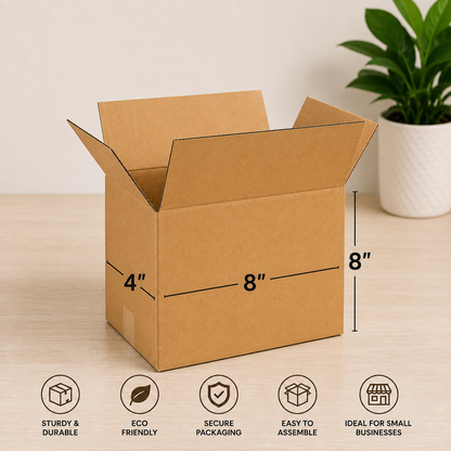 Corrugated Box 3Ply (8*4*8 Inch) 10 Pieces