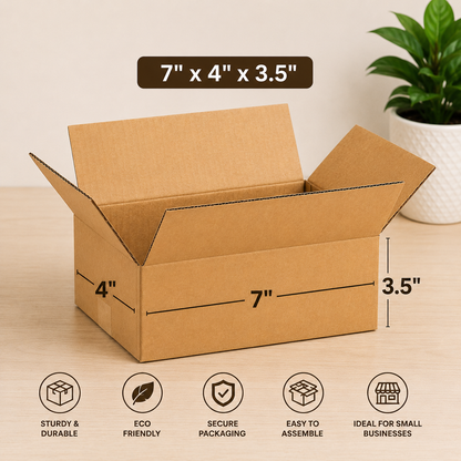 Corrugated Box 3Ply (7*4*3.5 Inch) 10 Pieces