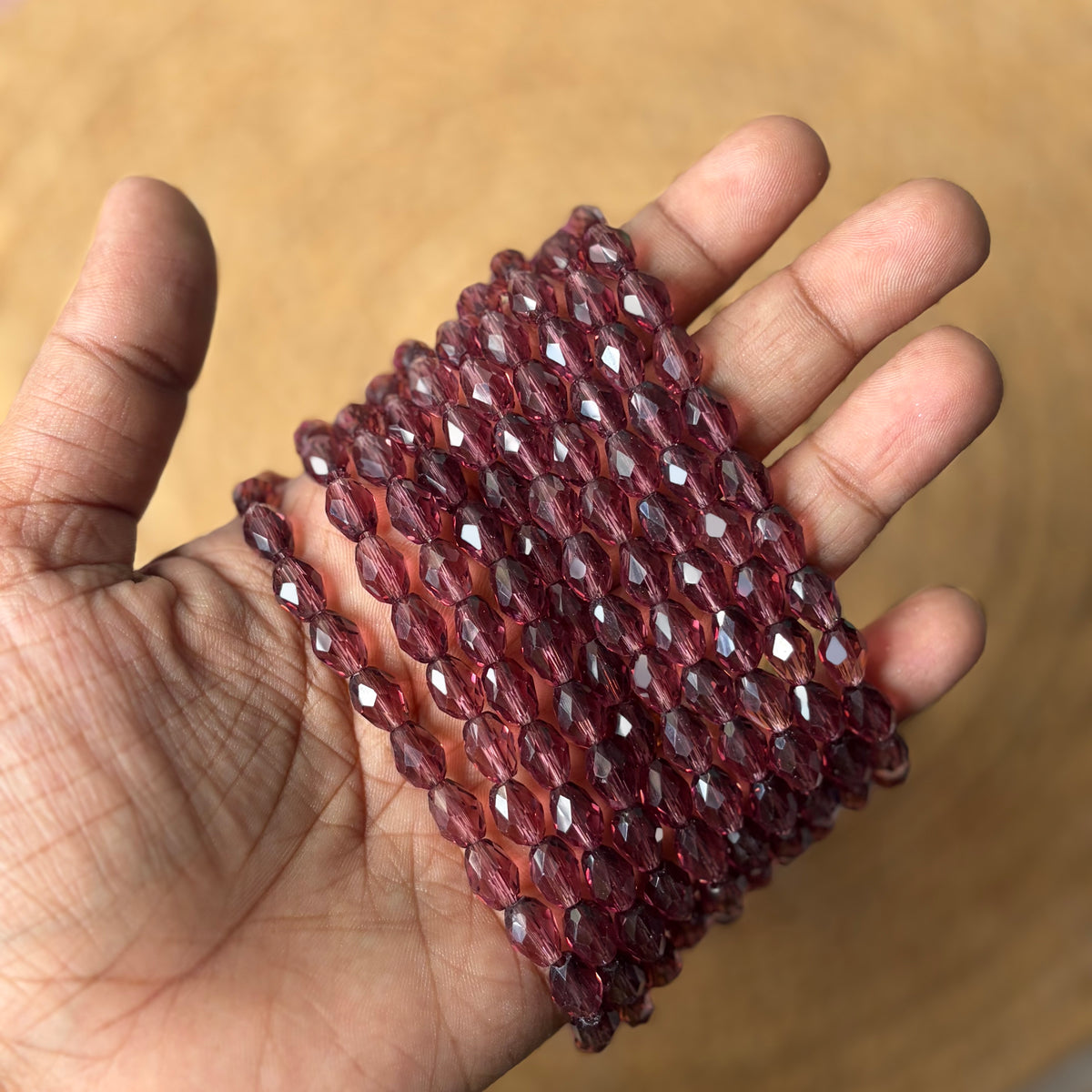 Drop Crystal Beads , Size - 6*8 (1 String)