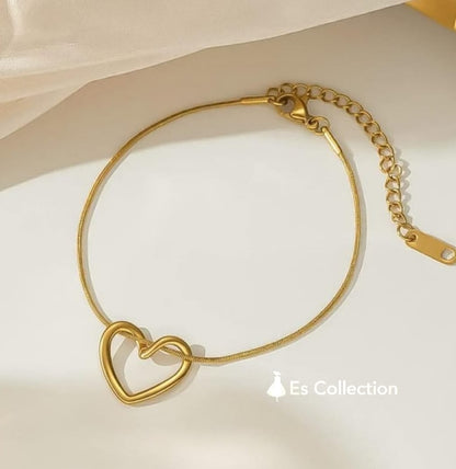 Heart Combo ( Bracelet+Chain+Earrings+Finger Ring)
