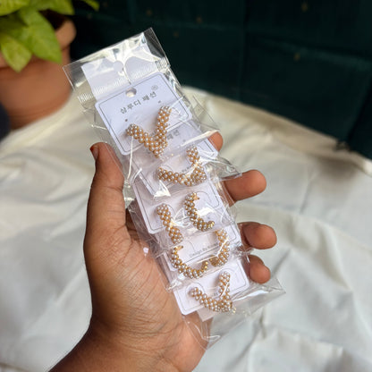 Korean Earrings (5 Pairs)