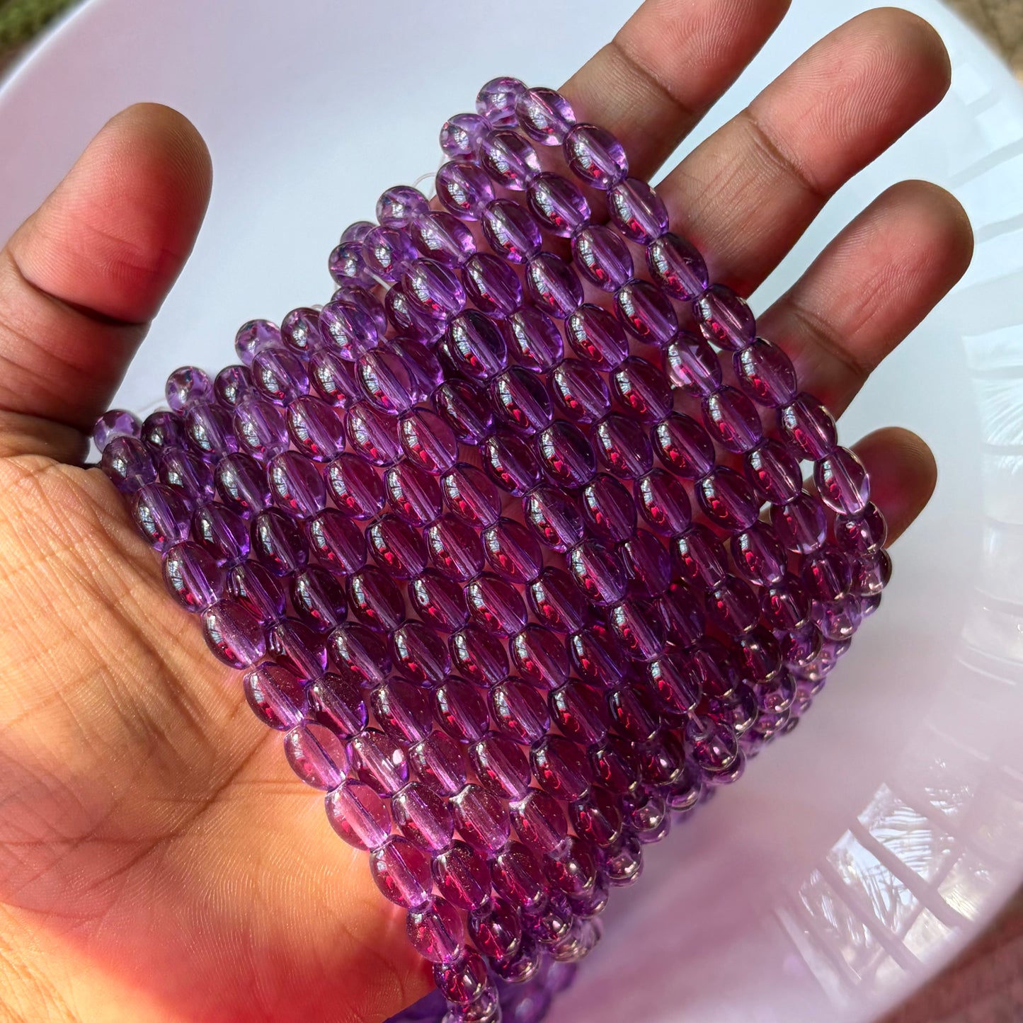 Oval Glass Beads (95 -100 beads)