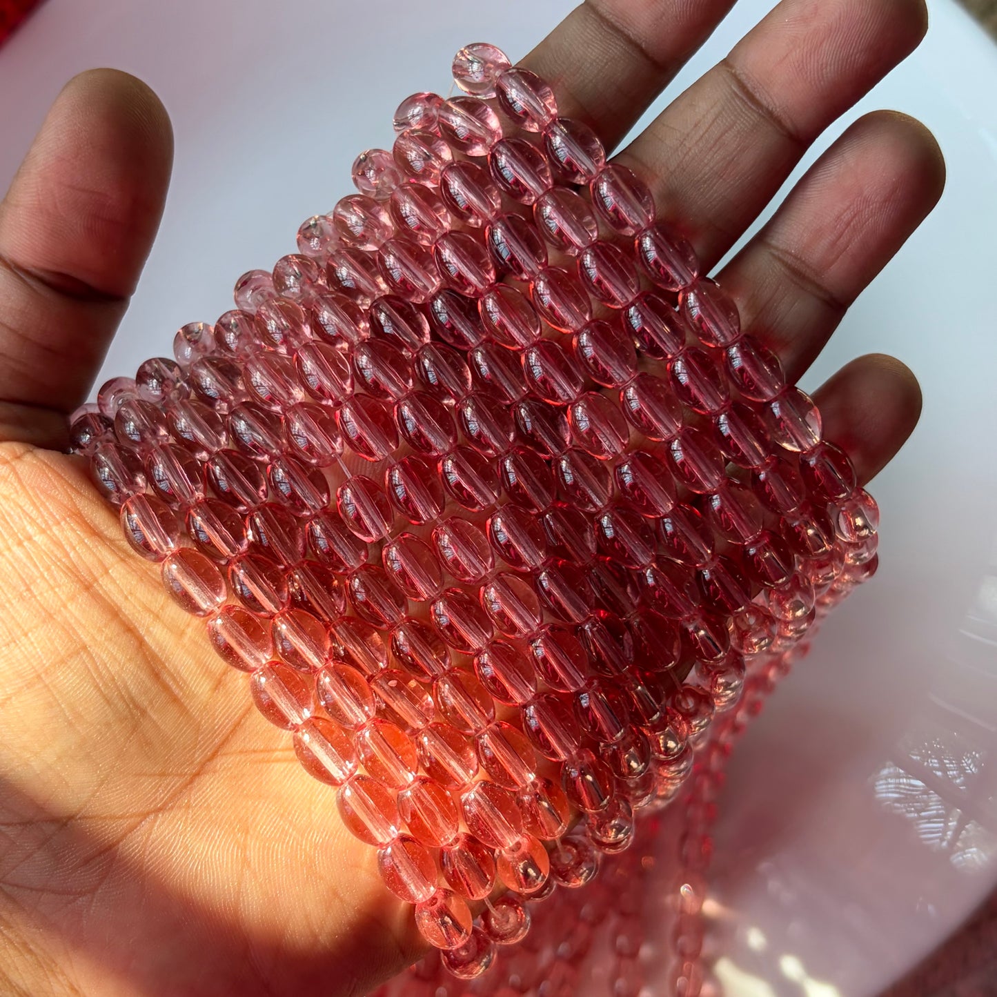 Oval Glass Beads (95 -100 beads)