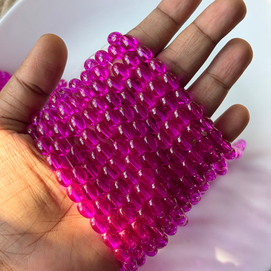 Oval Glass Beads (95 -100 beads)