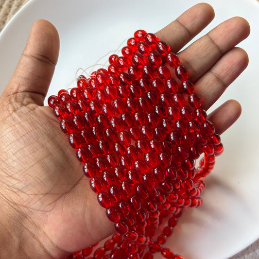 Oval Glass Beads (95 -100 beads)