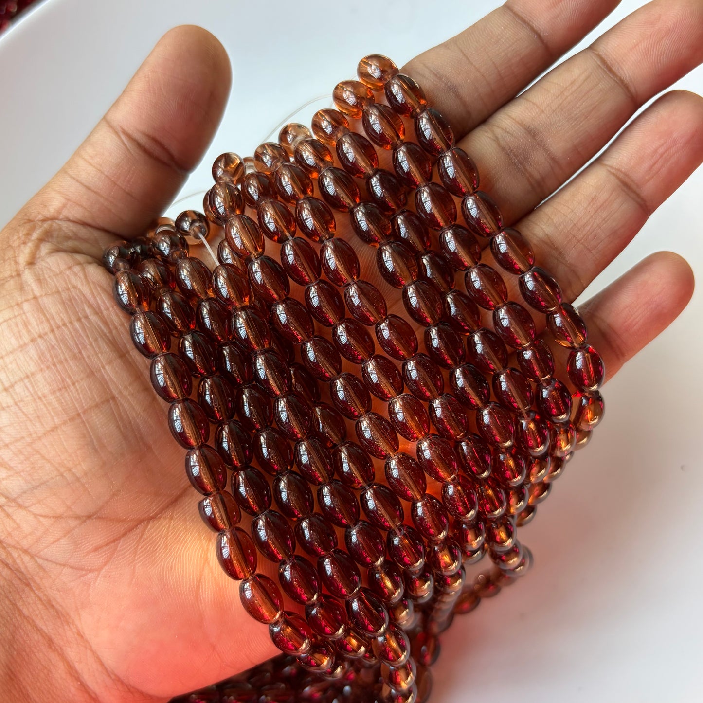Oval Glass Beads (95 -100 beads)