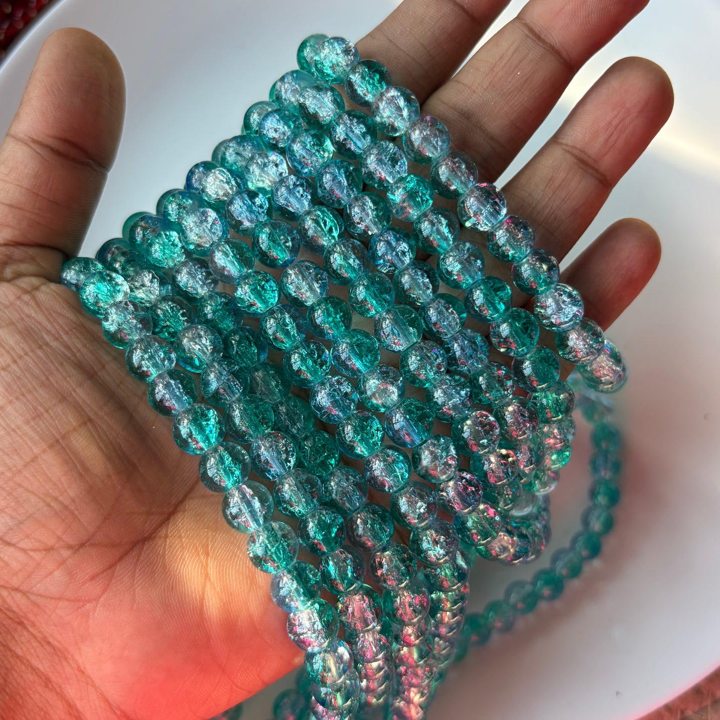 Crackle Beads New (95-100 Beads )8mm