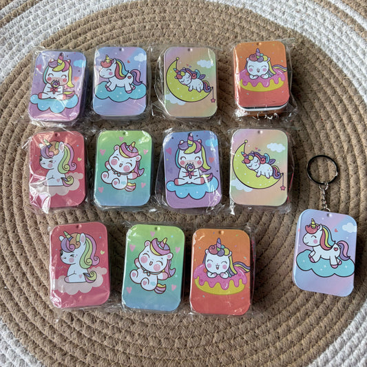 Cute Unicorn Tin Keychain