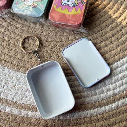 Cute Unicorn Tin Keychain