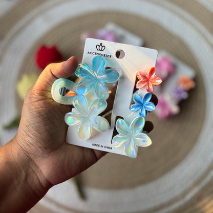 Premium Holographic Flower Combo Cards (3 Cards) 12 Pieces