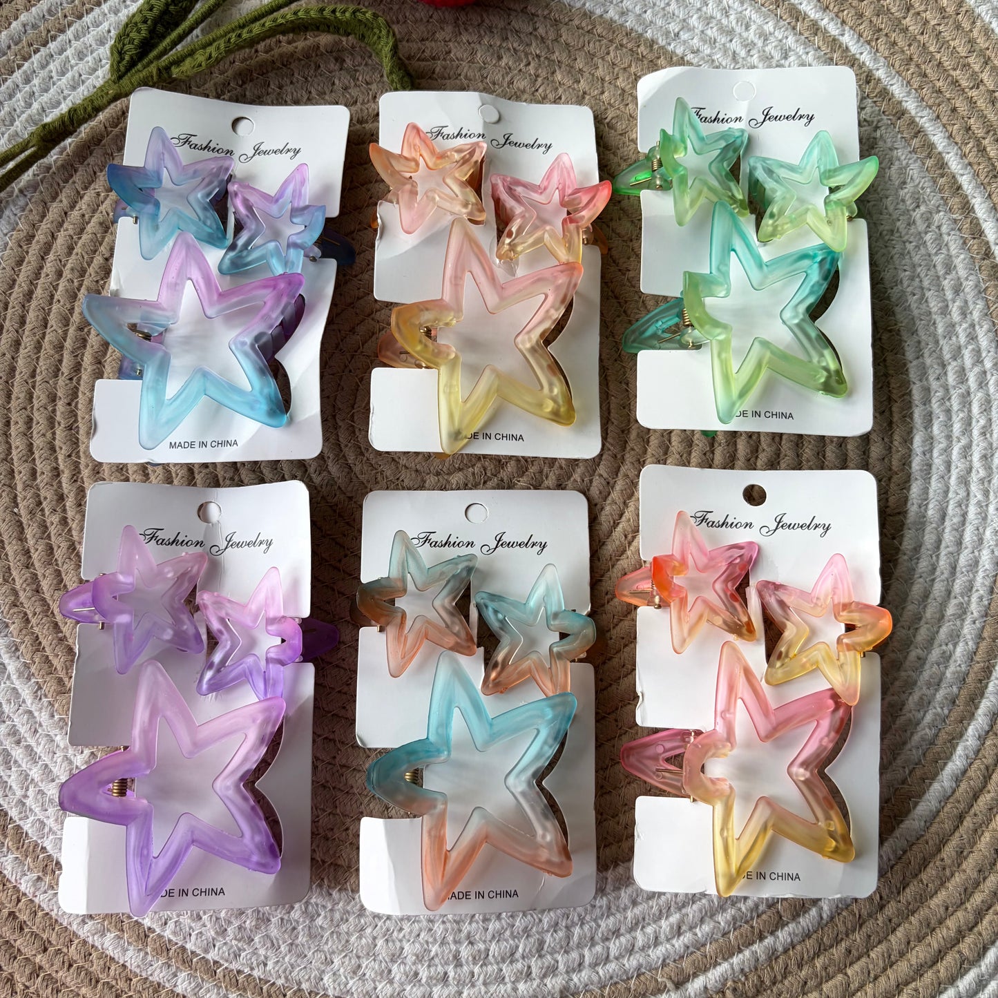 Matte Dual Colour Star Combo Cards (6 Cards)