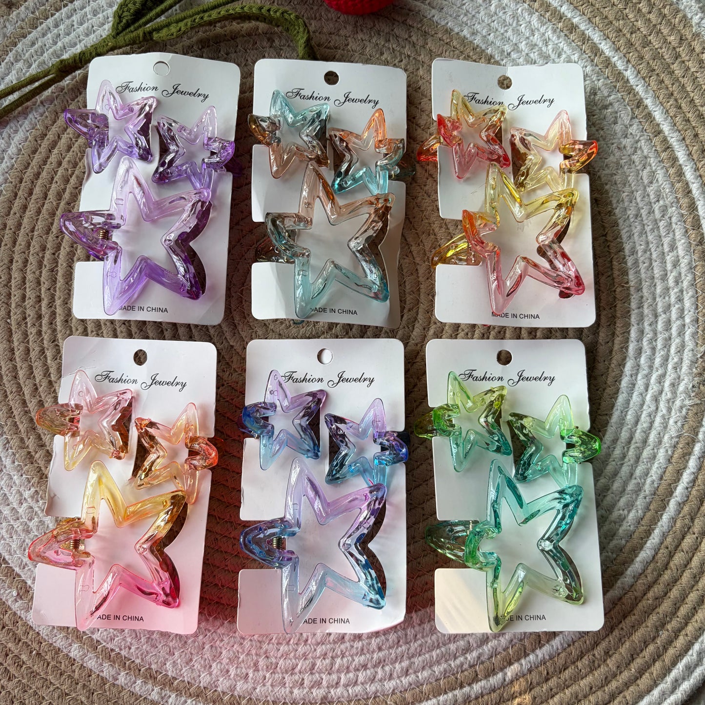 Glossy Dual Colour Star Combo Cards (12 pieces)