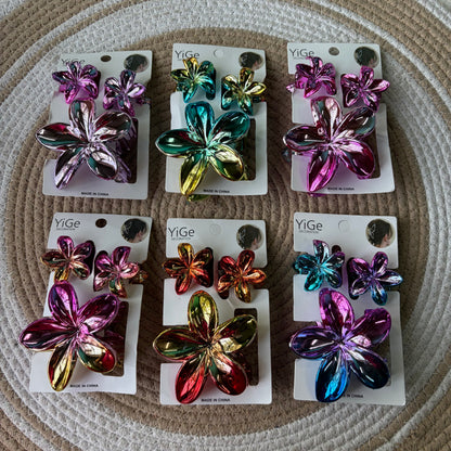 Metallic Glossy Flower Combo Cards (6 Cards)