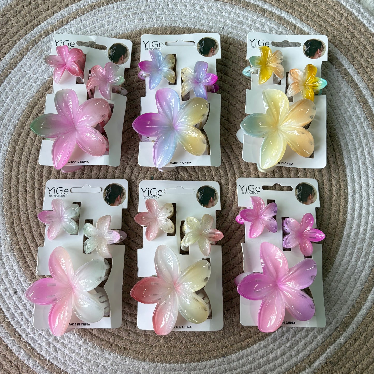 Dual Shades Glossy Flower Combo Cards (6 Cards)