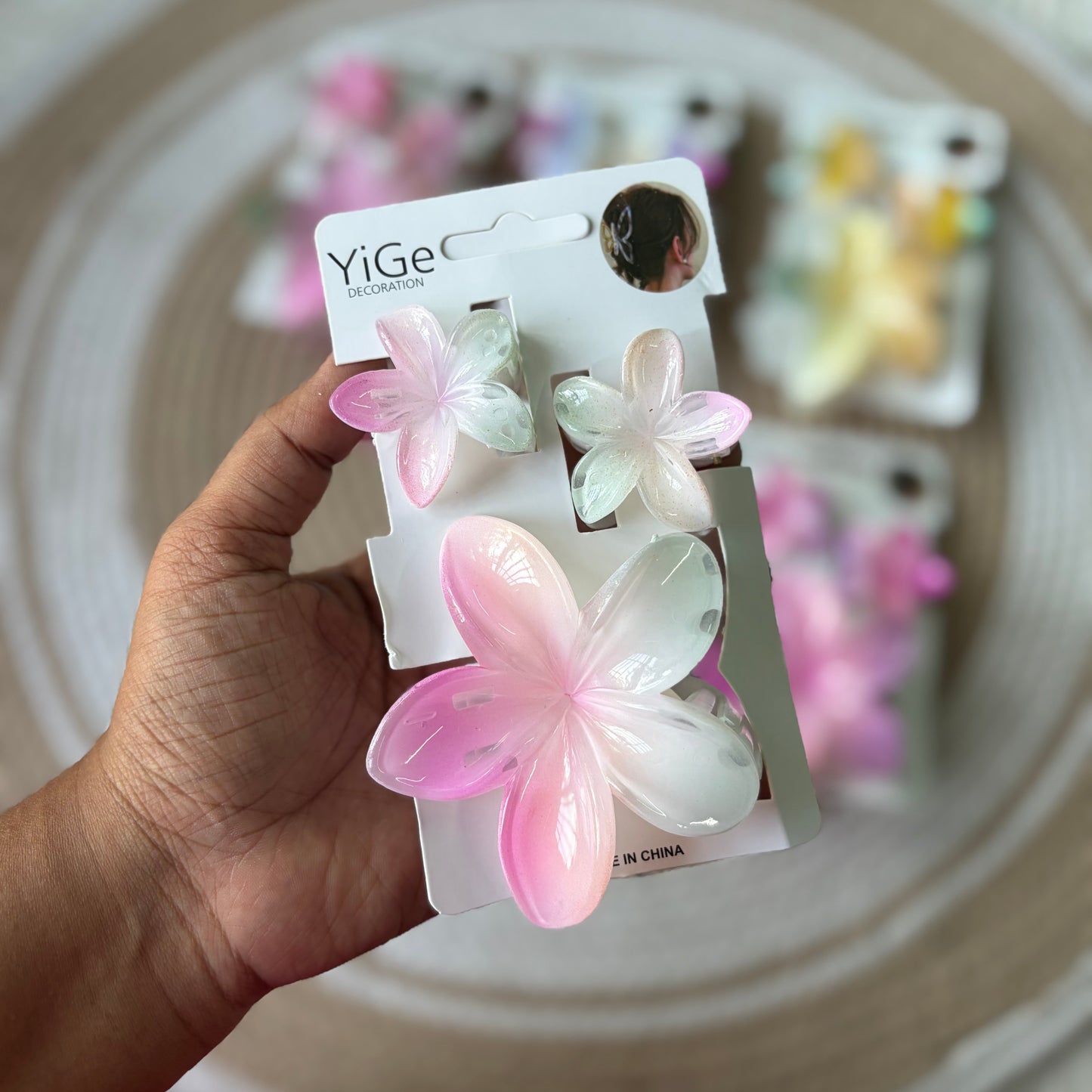 Dual Shades Glossy Flower Combo Cards (6 Cards)
