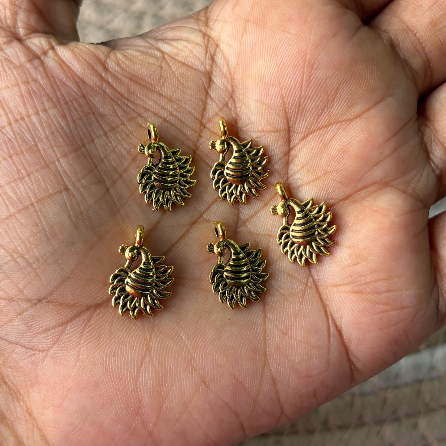 Peacock charm(5 Pieces)