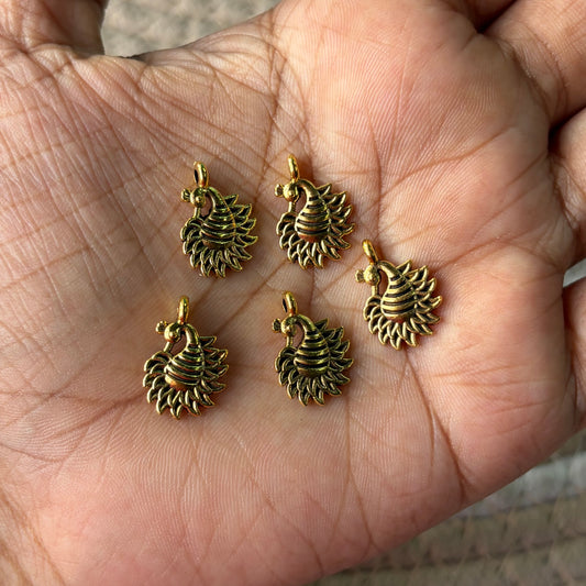 Peacock charm(5 Pieces)