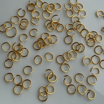 Anti Tarnish Jump rings (Gold) 5 Grams