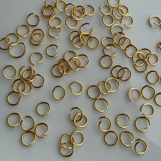 Anti Tarnish Jump rings (Gold) 5 Grams