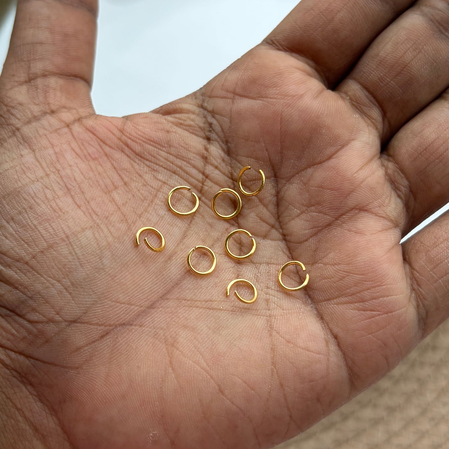 Anti Tarnish Jump rings (Gold) 5 Grams
