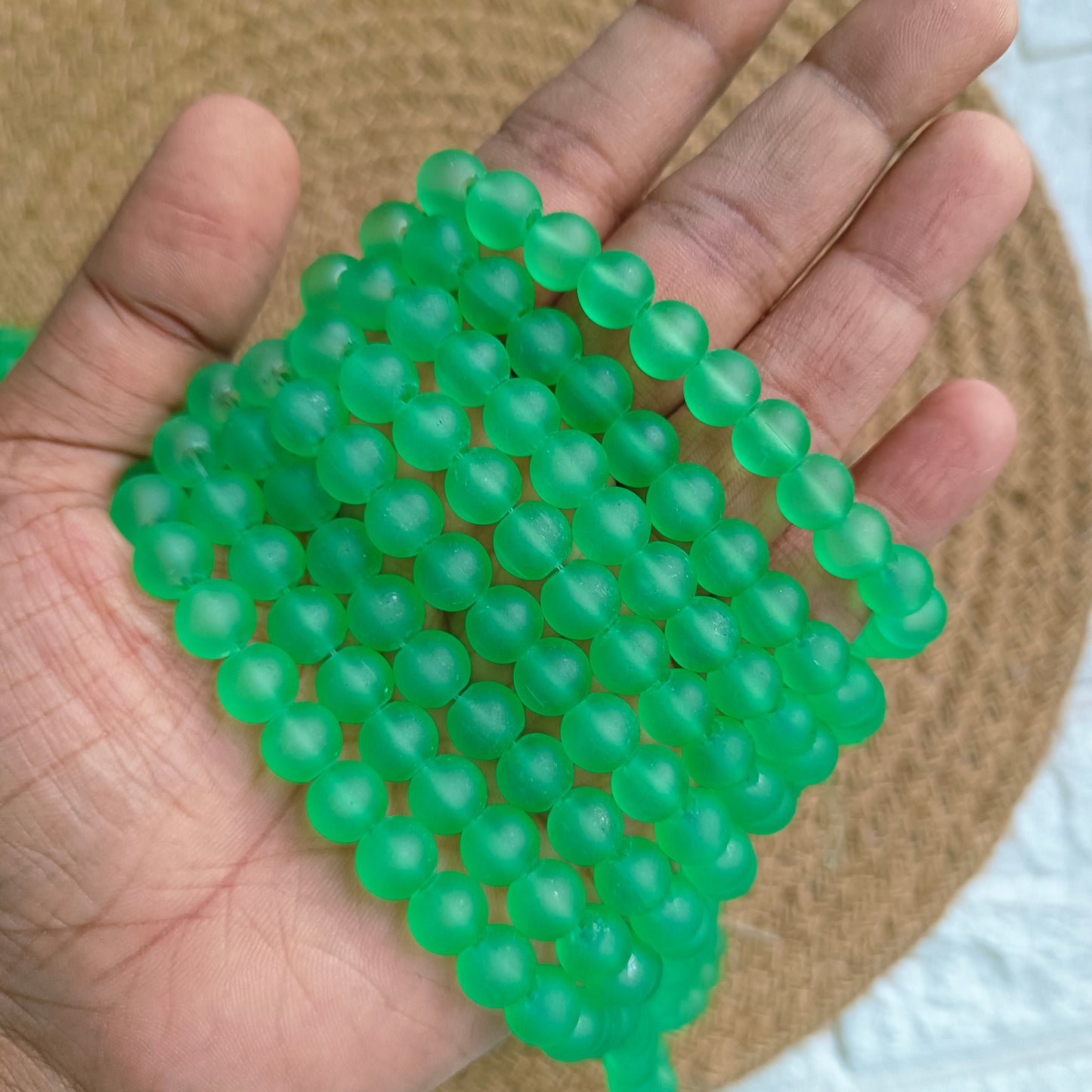 Frozen Matte Beads 8mm 95+ Beads Green