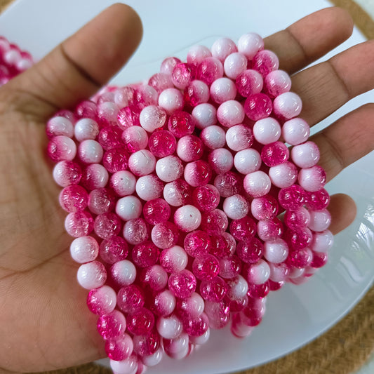 Milky Crackle Beads 8mm (95- 100 beads)