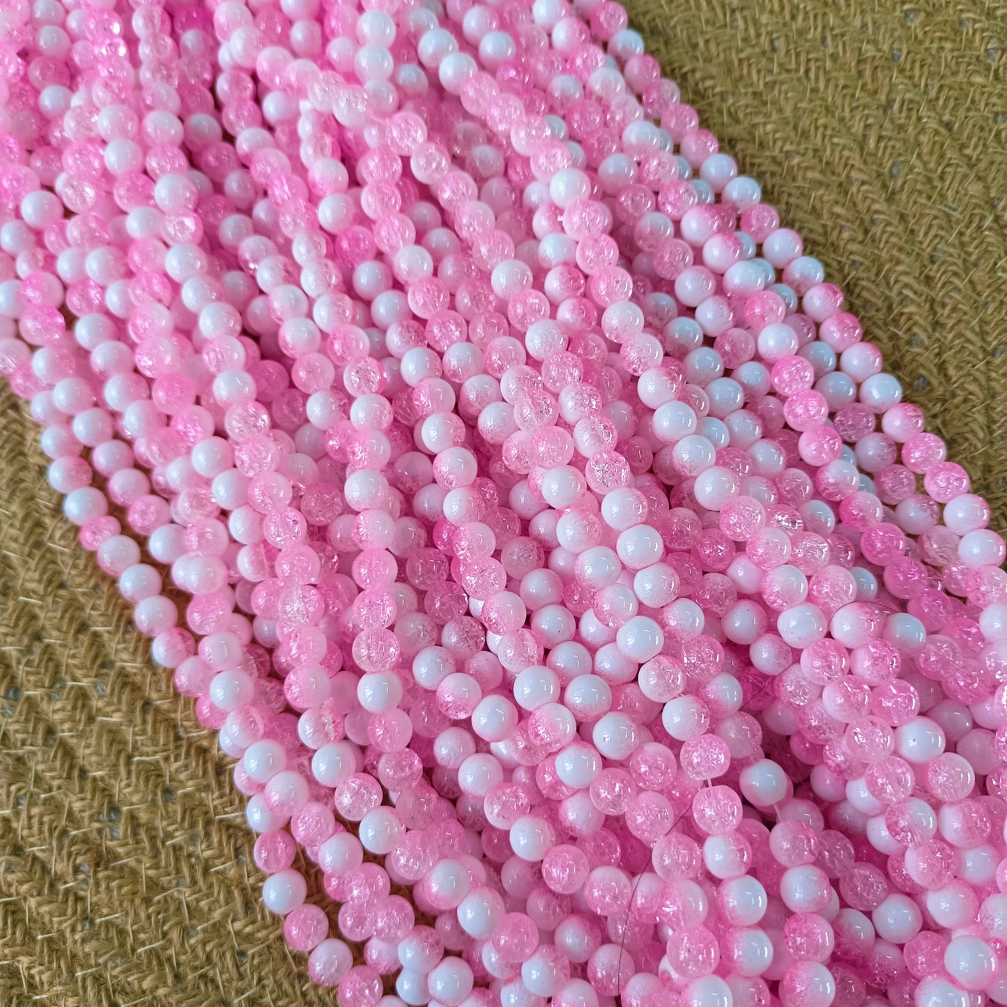 Milky Crackle Beads 8mm ( 95 - 100 beads )