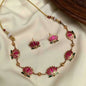 Trending Lotus necklace with earrings