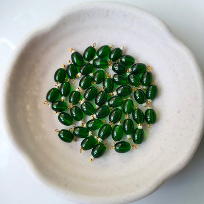 Oval Hanging Beads Glass Small (10 Pieces)