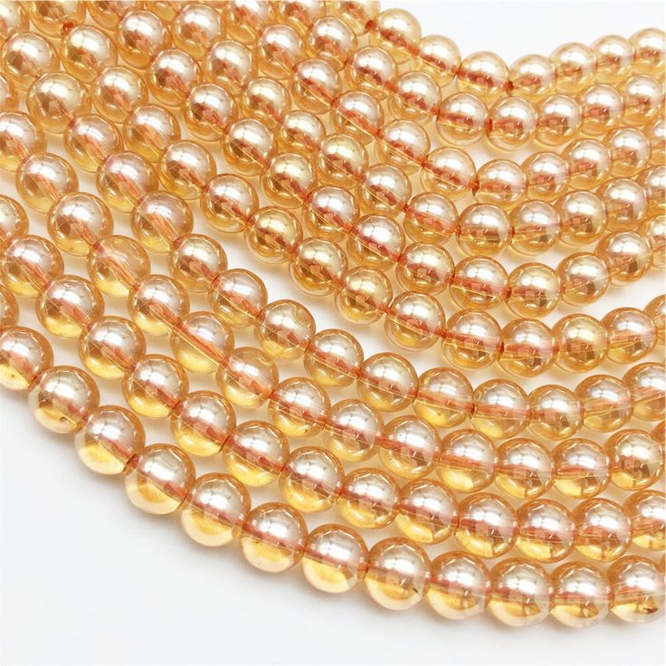 Shiny Golden Glass Beads(95+ Beads)8mm