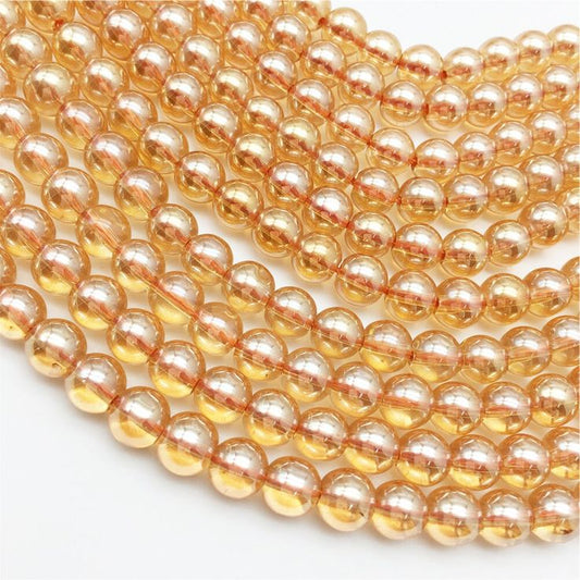 Shiny Golden Glass Beads(95+ Beads)8mm